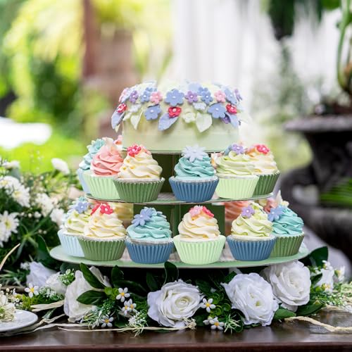 FYSUIMU 400 Pcs Sage Green Blue Cupcake Liner Paper Baking Cups Muffin Liner Cake Storage Container for Hole in One Baby Bridal Shower Wedding Birthday Party Supplies - color: Sage Green Blue