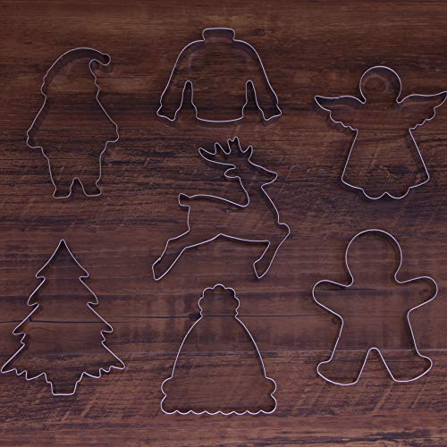 Large Christmas Cookie Cutter Set - 7 Piece - Stainless Steel