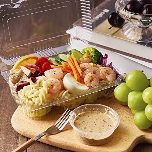 TOFLEN Sturdy Plastic Hinged Food Containers with Clear Lids, 40 Pack