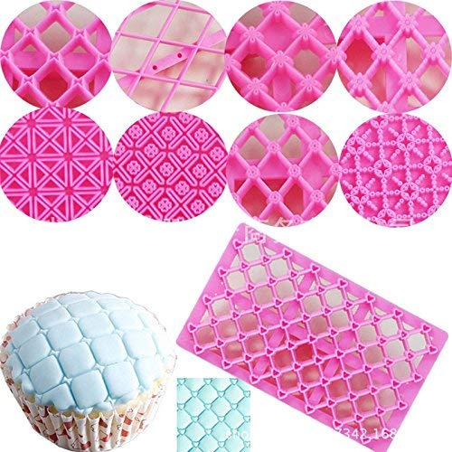 Mity rain Cake Fondant Embossing Mould - 9 Pack - style: Lace