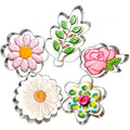 5Pcs Spring Flowers Cookie Cutters, Sunflower Dasiy Rose Tulip Shapes Biscuits Molds Stainless Steel Cutter Set for Mother's Day, Father's Day, Valentine's Day, Thanksgiving - color: Flower