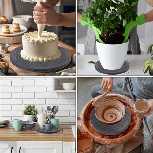 6 Pack 12 Inch Lazy Susan Turntable, Heavy Duty Lazy Susan Turntable Organizer, Premium 12 Inch Rotating Swivel Stand for Table Top, Kitchen, and More - size: 6 Pack 12 Inch