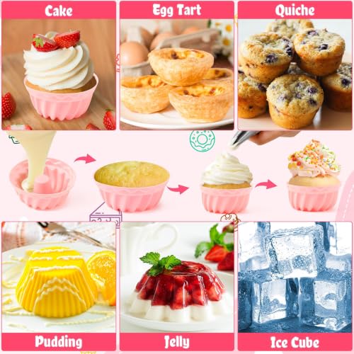 R HORSE 42Pcs Silicone Baking Molds Pumpkin Shapes Baking Cups Non-Stick Donut Wrapper Mold Muffin Liners Washable Reusable Wrappers Holders for Pan Oven Microwave Dishwasher - color: Pumpkin