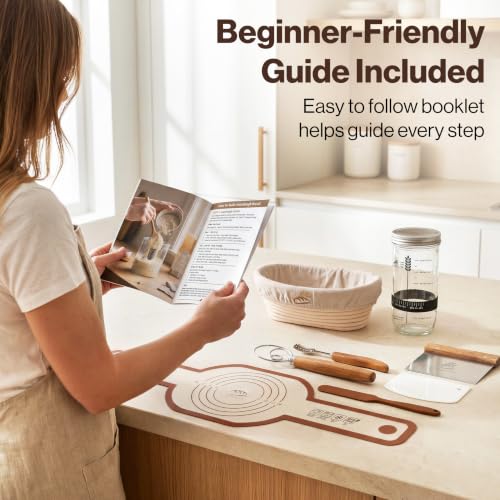 Sourdough Starter Kit with Oval Banneton Proofing Basket
