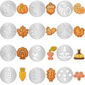 Nuenen 12 Pcs Thanksgiving Cookie Press Discs Set, Stainless Steel for Bake - style: Natural