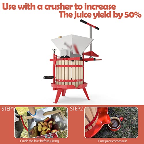 3.17 Gallon/12L-T Handle fruit press with apple crusher