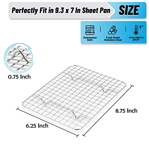 TeamFar Cooling Rack, 8.75”x6.25” Stainless Steel Baking Grid Wire Rack - size: 8.75 x 6.25-Inch