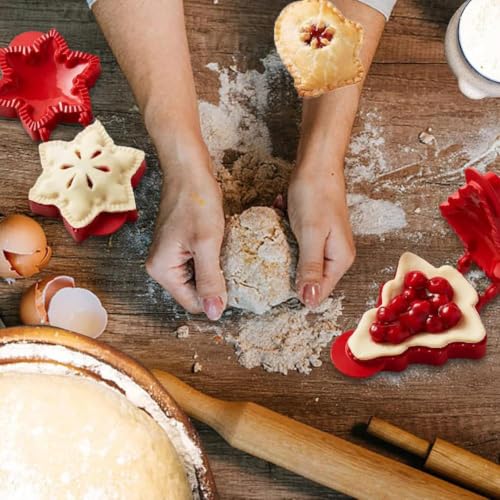Holiday Mini Hand Pie Molds Set, Food-Grade ABS Non-Stick Maker (A+B-6Pcs) - color: A+B-6Pcs
