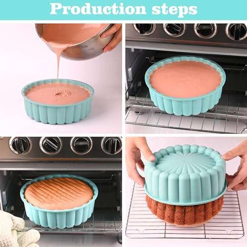 HUAKENER 2 Pcs Charlotte Cake Pan, 8 Inch Round Cake Pan - size: 8 Inch Charlotte