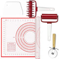 5 pcs Pizza Tool Set Includ Pastry Pizza Roller, Pizza Dough Docker that Time-Saving and Dough Scraper Cutter and Pizza Cutter Wheel and Silicagel Pastry Mat (5 pcs) - style: 5 pcs