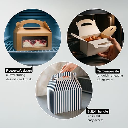 Restaurantware White Paper Gable Box Take Out Container, 25 Pack