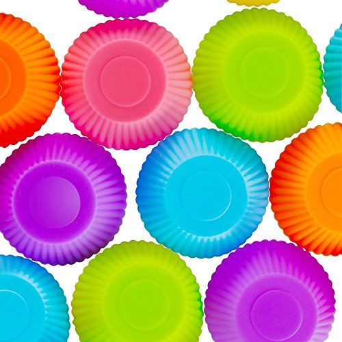Mini Silicone Muffin Cups & Cupcake Liners 2 in, Round, 24 Count
