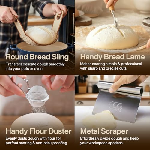 ARTOS Sourdough Starter Kit - Banneton Proofing Baskets, Dough Whisk, Bread Lame & Scrapers, Starter Jar & Scale - Complete Bread Baking Supplies for Beginners & Home Bakers - size: 35 Piece Kit
