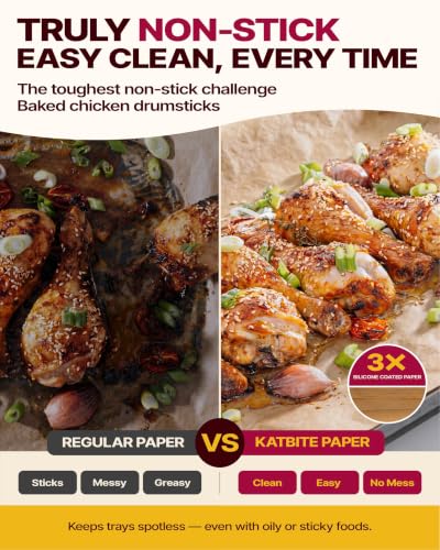 Katbite 12x16 Inch Parchment Paper Sheets 60PCS, Unbleached Non-Stick - size: 12X16Inch 60 Pcs