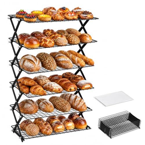 6 Tier Collapsible Cooling Rack for Baking Cookies Bread Barbecue