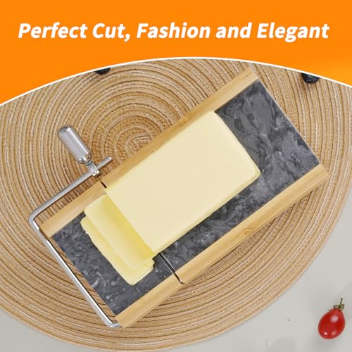 Tianman Marble Cheese Slicer/Cutter & 4 Cutting Wires,Heavy Duty8.27"x 4.4" - color: Black