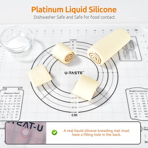 U-Taste Silicone Pastry Mat, Dough Rolling Baking Sheet, 16x20"/Transparent - color: Transparent, size: 15.8"L x 19.7"W