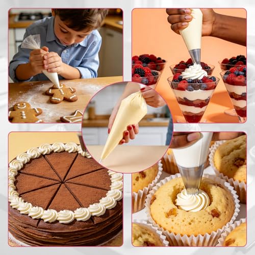 60 Pcs Silicone Piping Bag Ties, Reusable Sealing Clips for Baking