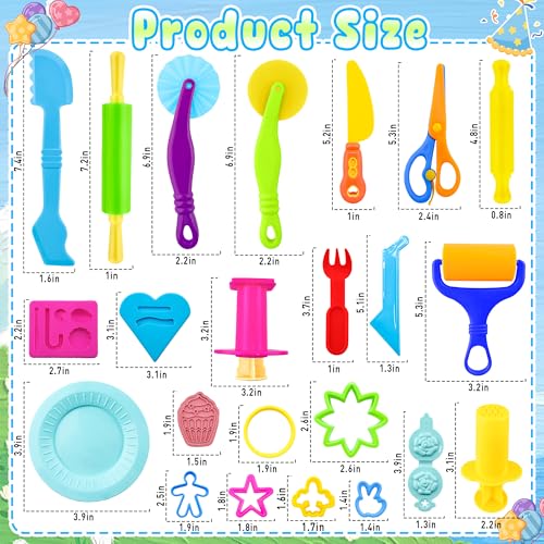 Dough Tools 49pcs Dough Tools Play for Kids Includes Cutters,Roller,Rolling Pins,Safety Scissors,Plastic Knife,Birthday Cake Molds - style: 49pcs