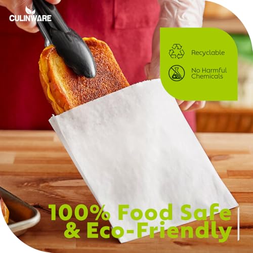 Grease Resistant - Dry Waxed Gusseted Paper Sandwich Bags - Danish White Paper Bag (1000Pcs/Pack) (6 x 2 x 9)