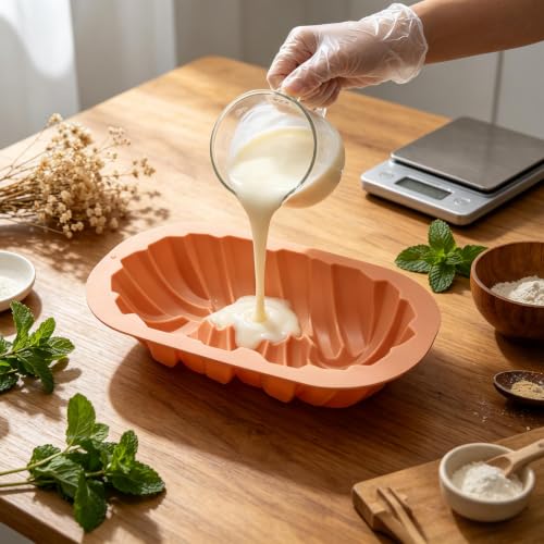 1 Pcs Silicone Cake Molds, Nonstick Bread Loaf Pans for Jello, Bread, Cheese Cake, Pastry, Loaf, Tart Pie, Brownie, Chocolate(Terracotta Color)
