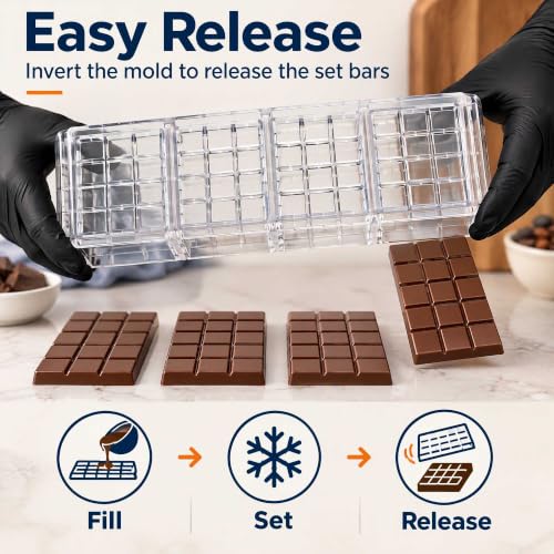 GRAINRAIN polycarbonate chocolate mold polycarbonate chocolate bar mould Clear hard plastic DIY candy pastry tools (19368) - color: 12