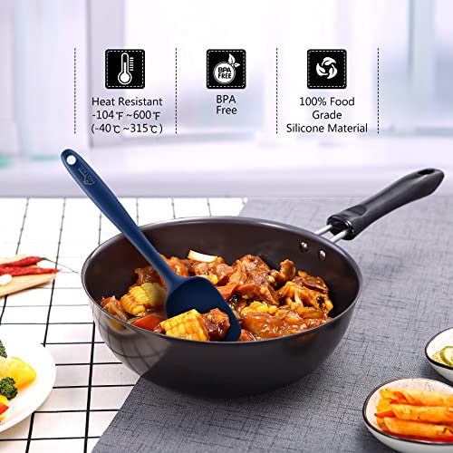 HOTEC Silicone Rubber BPA-Free Spatula Set, Set of 5, Classic Blue - color: Classic Blue