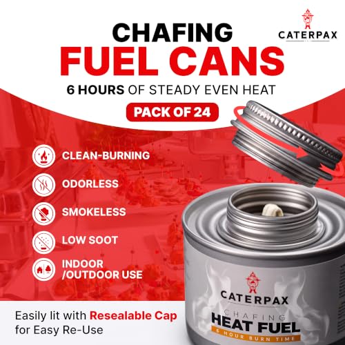 6 Hour Chafing Fuel Cans for Food Warmers and Buffet Trays 24 Pack - size: 24 Pack