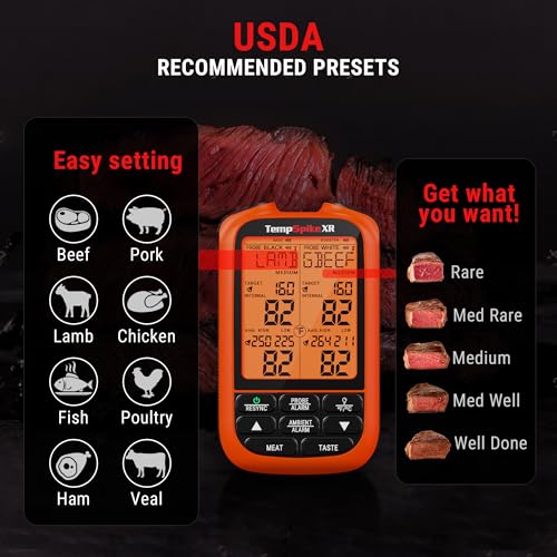 TempPro TempSpike 1000FT Wireless Meat Thermometer Digital with 2 Probes - style: 1000ft