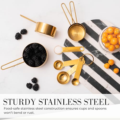 Styled Settings Gold Measuring Cups and Spoons Set, 8-Piece - color: Gold