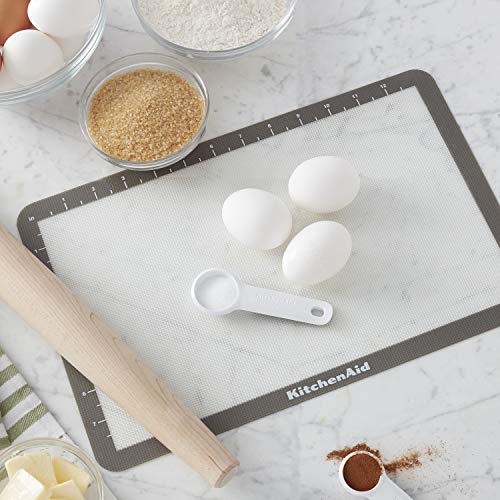 KitchenAid Silicone Medium Baking Mat, 9x14-Inch, Gray - size: 9"L x 14"W