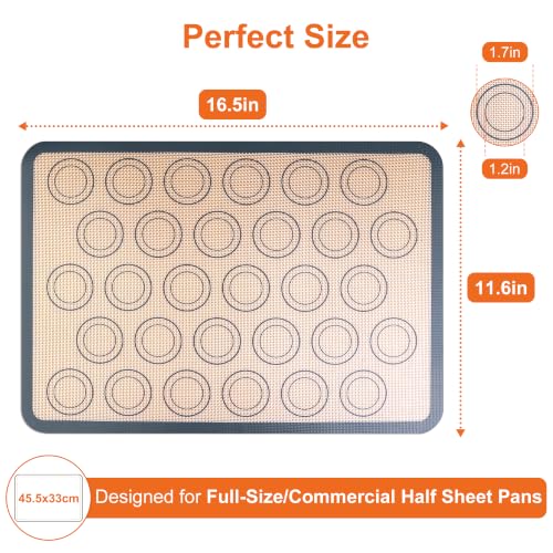 HOOMIL Macaron Silicone Baking Mats, 13 x 9 Inch, 2-Pack - size: 13" x 9"