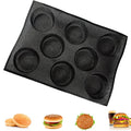Dioycli Hamburger Bun Pan Silicone Muffin Pans for Baking, 8-Cavity - size: 8 Standard Cavities