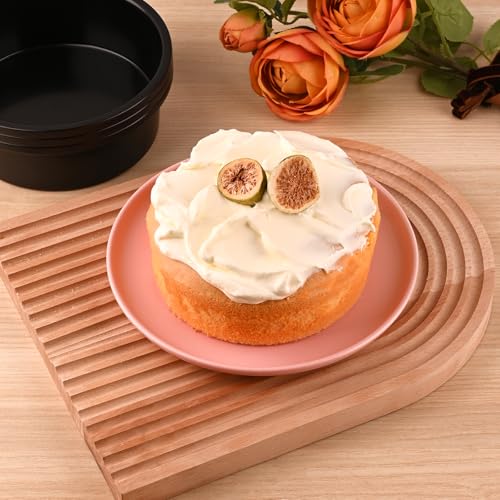 HUAKENER 6 Inch Cake Pan, 6" Round Cake Pan with Parchment Paper - size: 6 Inch without Handles
