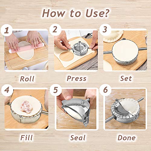 COTEY 6" Extra Large Empanada Maker Press, 2-in-1 Dough Cutter & Pie Mold