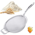 9" Large Fine Mesh Strainer, Stainless Steel 18/8 Extra Fine Mesh Quinoa Sieve, with Solid Sturdy Handle, Flour Filter with Wider Hook - size: 1 Pc. - 9"