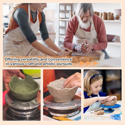 PATIKIL Turntable Sculpting Wheel, 10 Inch Dia Pottery Clay Rotation Turn Table Double Sided for Cake Decorating Paint Spraying Painting Crafting Projects - size: 10"