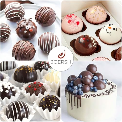 JOERSH Semi Sphere Silicone Hot Chocolate Bomb Molds, 4Pcs, 6-Cavity - color: 6 Medium (4 Pack)