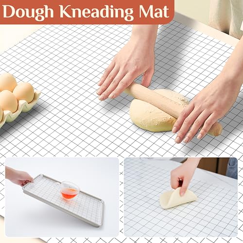 GTJ Silicone Baking Mat Roll, Reusable Baking Sheet Liners, 12 in x 6 ft - color: White + Black Line, size: 72"L x 12"W