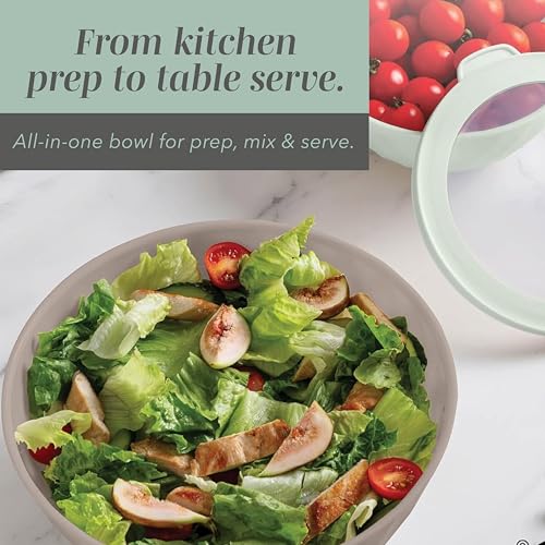 COOK WITH COLOR Mixing Bowls with Lids - 12 Piece Plastic Nesting Bowls Set includes 6 Prep Bowls and 6 Lids, Microwave Safe Mixing Bowl Set, Mint Diamond - color: Mint Diamond