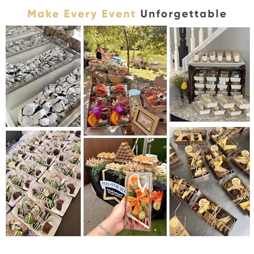 50 Pack 7.5x3.3in Small Charcuterie Boxes with Clear Lids, Mini Treat Box - color: White
