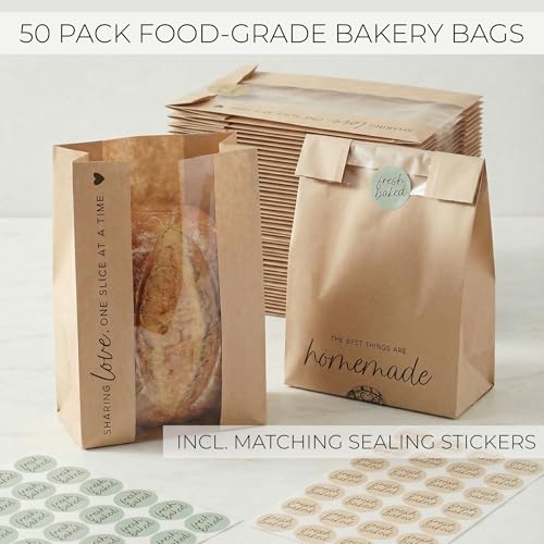 Beautiful Bread Bags for Homemade Bread - Clear Window Bakery Paper Bags