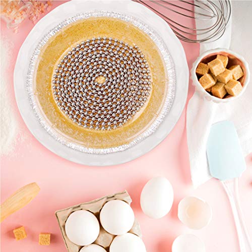 Durable Baking Supplies: Stainless Steel Chain Pie Weights, Reusable and Easy to Clean, Odorless, Safe Pie Weights for Pie Crusts, Oven Safe Baking Beads (10 feet) - size: 10 ft