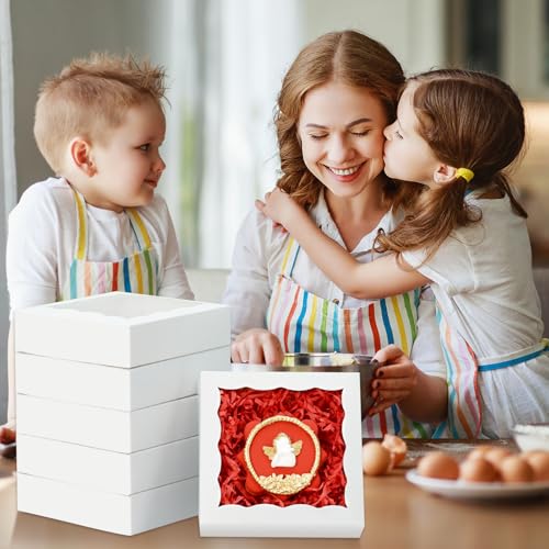 100pcs Individual Cookie Boxes 4 1/2" x4 1/2" x1 1/5" Treat Boxes