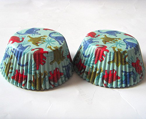 Dinosaur birthday Paper Muffin Cupcake Liners case Baking Cups 100 pcs,Standard Size 2x1.25inch (dinosaur) - color: dinosaur