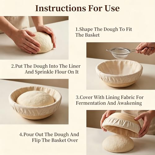 4 Pcs Banneton Liner, Proofing Basket Cover