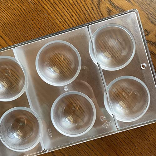 Large Half Ball Chocolate Mold Ball Polycarbonate Mould Chocolate Semi Sphere Mold Tray (Large 2.5inch) - size: L-2.5inch