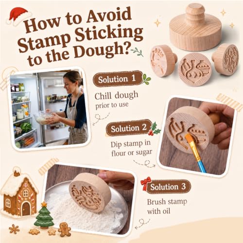 3 Set Xmas Cookie Stamps, 2.5" Springerle Molds for Baking - style: Xmas