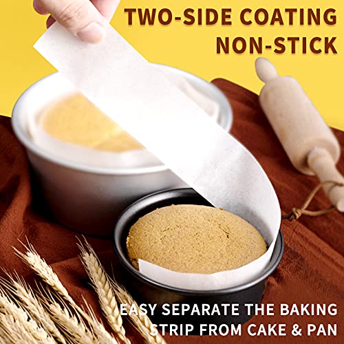 Baking Parchment Paper Side Liners - Baking Strips Roll for Round Cake Pans, Cheesecake Springform Pan, Non Stick Pan Lining Paper 3.15in x 164ft, Pre-cut Heat Resistant Kitchen Paper - size: 3.15in x 164ft