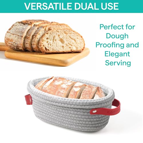Baker's Secret Banneton Bread Proofing Basket Set of 2 Oval, Sourdough Proofing Baskets with Cloth Liners & Covers, Dough Rising Baskets for Artisan Bread Baking, Proof & Serve - size: 2x Oval Baskets